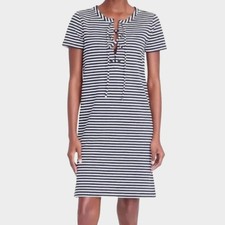 J.CREW Women's Stripe Lace-up Knit Dress Size S