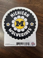 2 stickers University Of Michigan Wolverines Flower Design with Michigan Logo