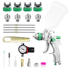 Green 4-piece Hvlp Spray Gun Kit With 1.41.72.02.5mm Nozzle Set
