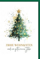 Weihnachten GrußKarte Mit Umschlag Christbaum Aquarell