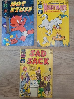 Harvey Hits Comics -1960s - Hot Stuff # 46, Casper & Nightmare#68, Sad Sack #161