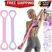 2Pcs Figure 8 Resistance Band, Elastic Bands for Working Out, Stretch Bands F...