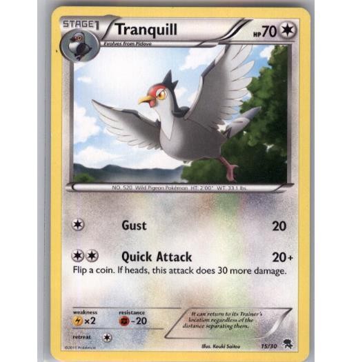 Tranquill 15/30 Common BW Trainer Kit: Excadrill & Zoroark Pokemon Near Mint