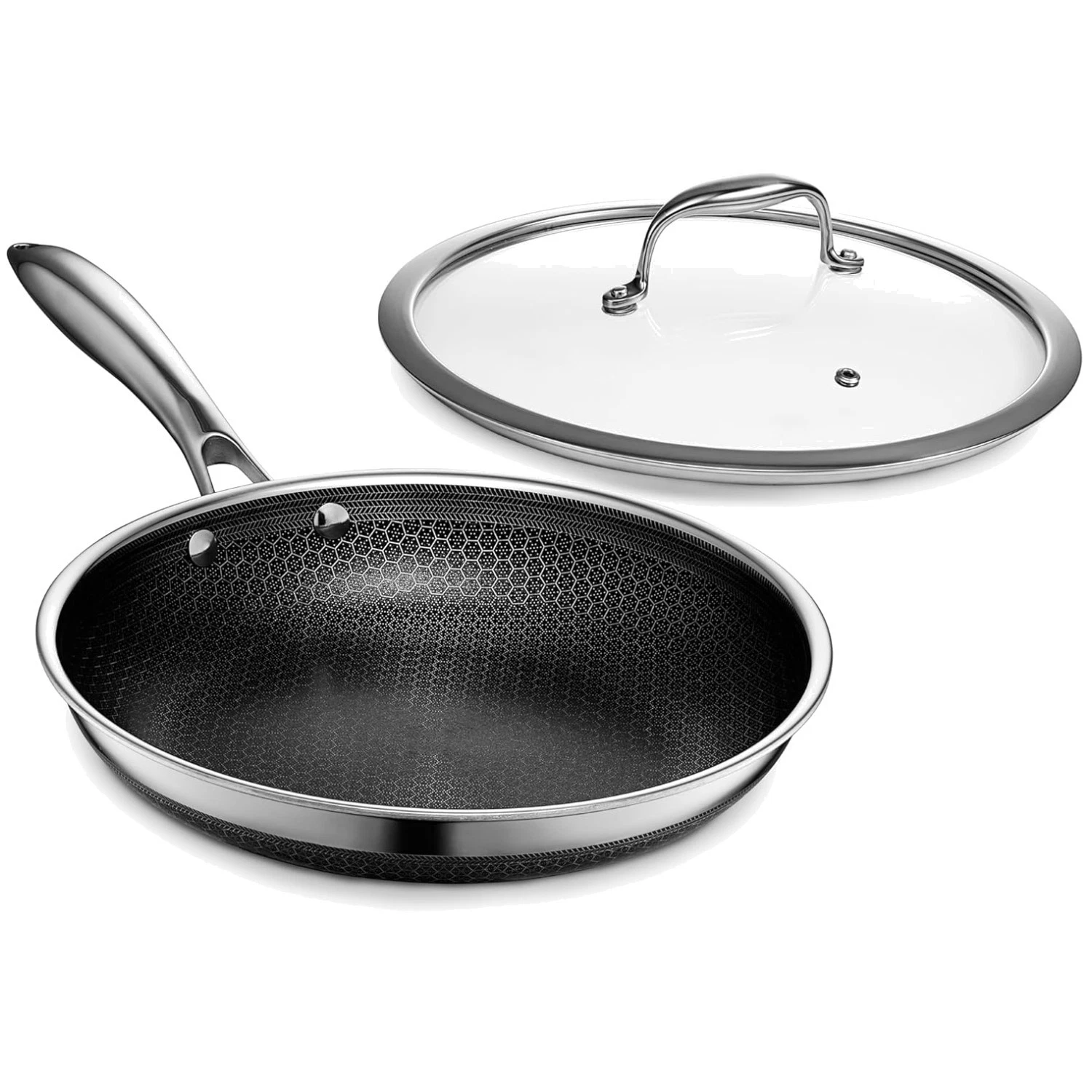 Nonstick 10" Saute Pan with Tempered Glass Lid