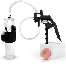 LeLuv TYRO Vibrating Penis Pump with Soft Realistic Airtight Cylinder Seal