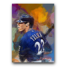 Christian Yelich #5 Art Card Limited 11/50 Vela Signed (Milwaukee Brewers)
