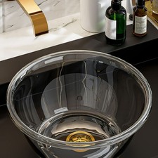 B- Transparent Wash Basin Thicken PET Round Clear Washbasin Dish Tub For Home