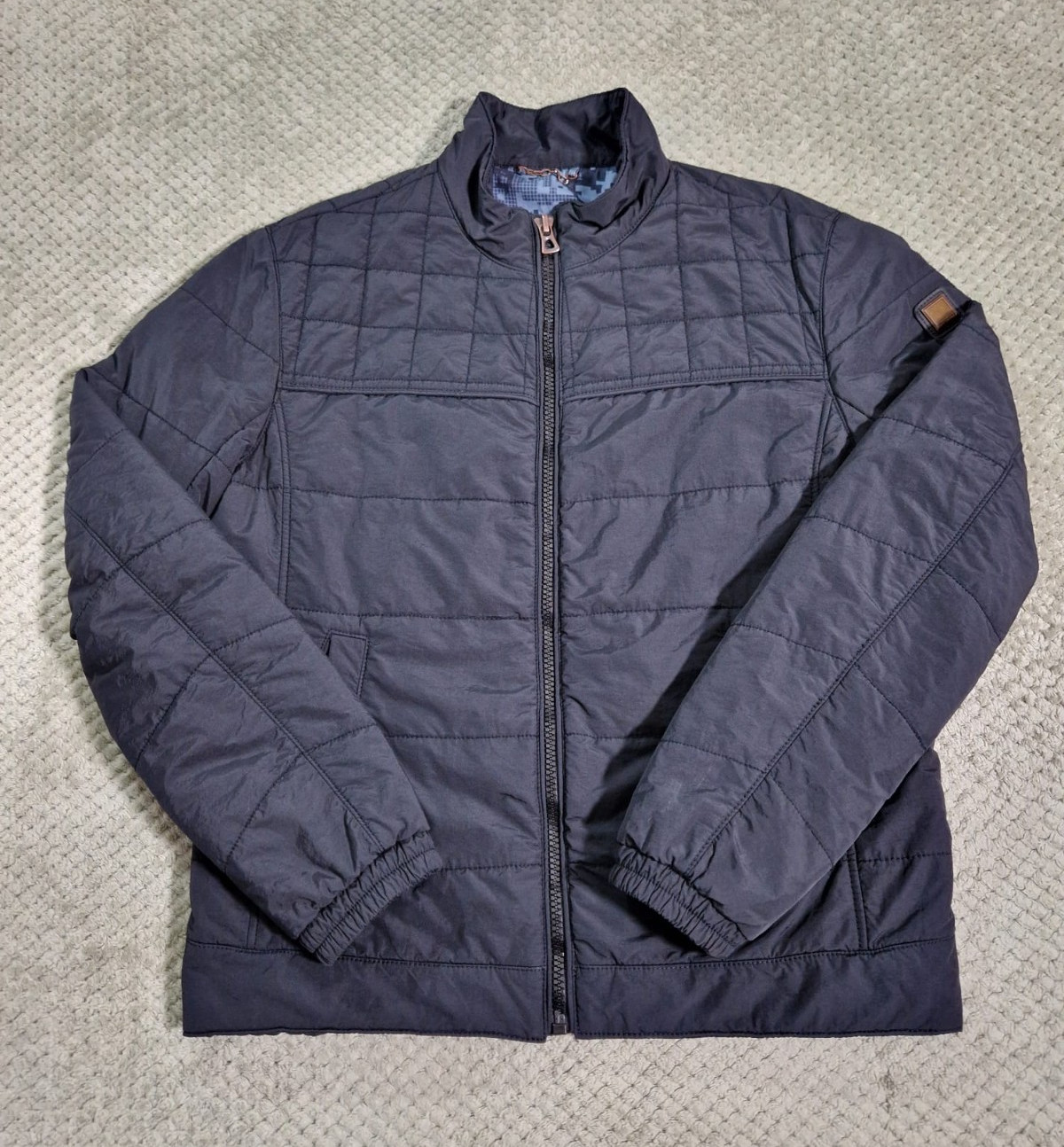 Hugo Boss Orange Bomber Jacket Mens Navy Blue UK 52 Full Zip Lightweight Quilted thumbnail 2