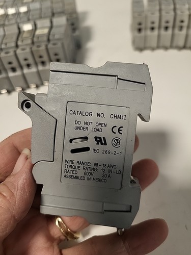 Lot of 11Buss/Bussmann CHM1I Fuse Holder/Block 30A 600V 1-Pole,MC4