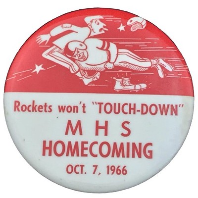 Mankato Scarlets Vintage Pin Button Football Minnesota 1966 MHS Homecoming 60s