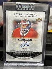 2019-20 Upper Deck Clear Cut Cayden Primeau Embedded Edorsements Auto /99