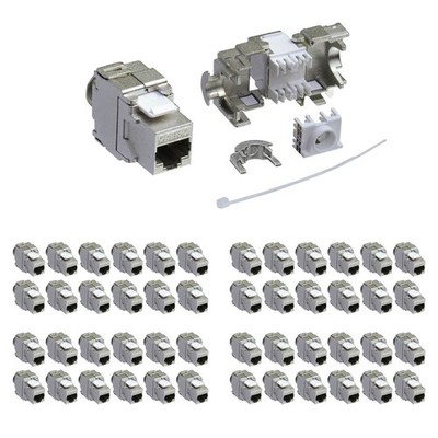 48x Keystone Jack Modul Cat.6a RJ45 STP werkzeuglos Netzwerk Adapter ProfiPatch