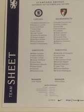 Chelsea FC vs Bournemouth 10.10.2026 match day programme+team sheet: MINT!!!