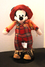 2016 Kcare DISNEY 13" Mickey Mouse Harvest SCARECROW Standing Fall Autumn EUC