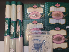 Charles Craft Lot of Cross Stitch Fabric Tubes + Folded  + Waste Assorted Count
