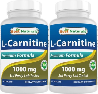 Best Naturals L-Carnitine 1000mg 60 Tablets (60 Count 60 (Pack of 2)