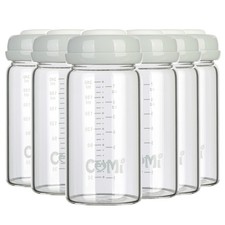 Wide Neck Glass Breastmilk Collection n Storage Bottle, 8oz with Screw Ring S...