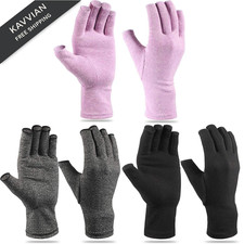 3 Pairs Compression Arthritis Gloves for Women Men Fingerless Pain Relief
