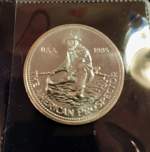1985 Englehard The American Prospector Silver Round 1 Ounce BU .999 SilverRound
