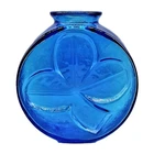 Blenko Clover Shamrock Vase #6322 Blue Hand Blown Glass 1963 Husted Vintage