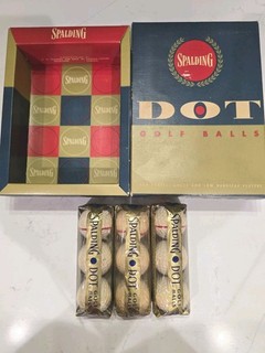 VERY RARE SPALDING SOLAR DOT DOZEN WITH THREE ORIGINAL SLEEVES 1950'S/60'S
