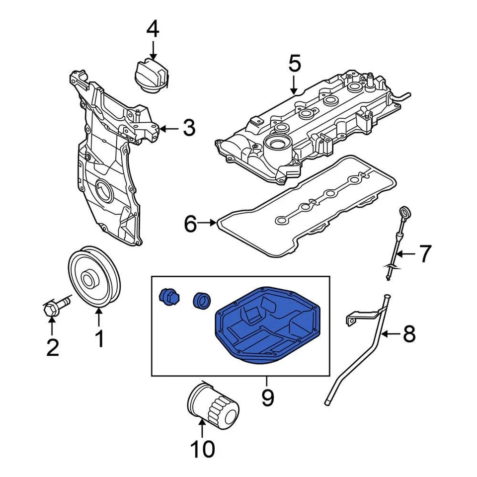 For Nissan Versa Note 2014-2019 Nissan 111103HC1A Lower Engine Oil Pan Foto 2 de 2