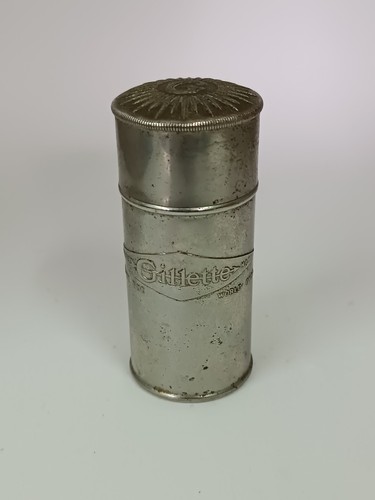 SELTENER VINTAGE GILLETTE RASIERSTAB METALLBEHÄLTER HERGESTELLT IN USA