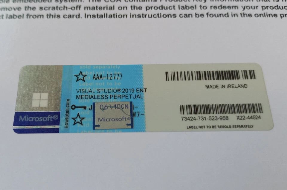 Microsoft Visual Studio 2019 Enterprise CoA AUTHENTIC License AAA-12777 - Image 4 of 4