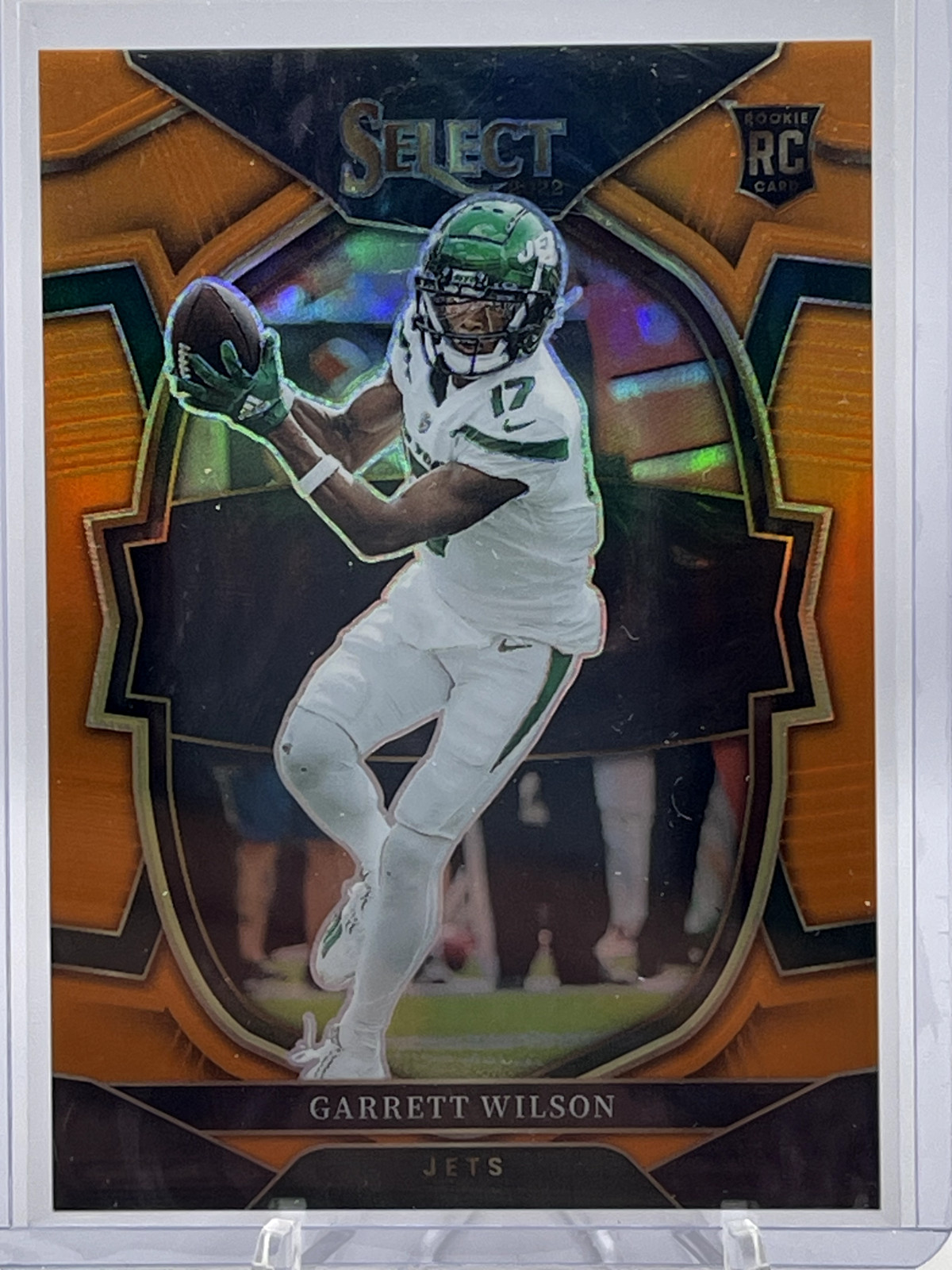 2022 Panini Select Football Garrett Wilson Orange Prizm Rookie 35/49, #88