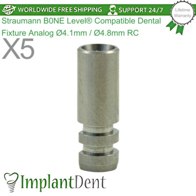 5x Straumann B0NE Level® Compatible Dental Fixture Analog Ø4.1mm / Ø4 ...