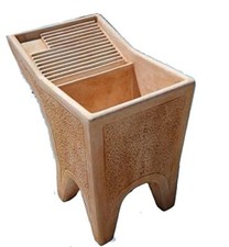 LAVATOIO  IN CEMENTO, LAVABO, FONTANA, MISURE: 60x62 H77 CM.VASCA UNICA MARRONE