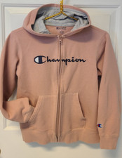 Champion Hoodie Jacket Sweatshirt Salmon Fleece Full zipper Large Classic