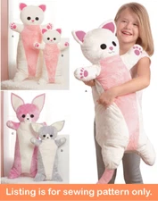 SEWING PATTERN Sew Kids Body Pillow Cat Dog Stuffed Toy Animal Large Girls 11197