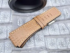 24mm/24mm Shark Leather Watch Band Exotic Leather Military Fashion