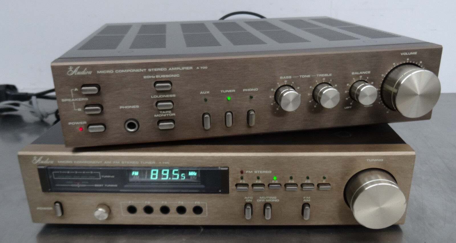 Details zu  Audion Micro Component A 700 und Tuner T 700 vintage hifi stereo Amplifier Versandhandelsstandard