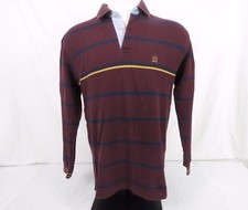 Tommy Hilfiger Men Sweater Size Large Strip Rugby Burgundy