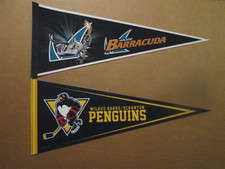 AHL San Jose Barracuda & WB Scranton Penguins Circa 2000's Team Logo Pennants
