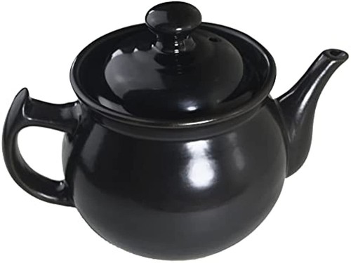 Spodumene Porcelain Teapot 1.8qt Kettle Casserole with Lid Ceramic Tea Pot Black - Picture 6 of 8