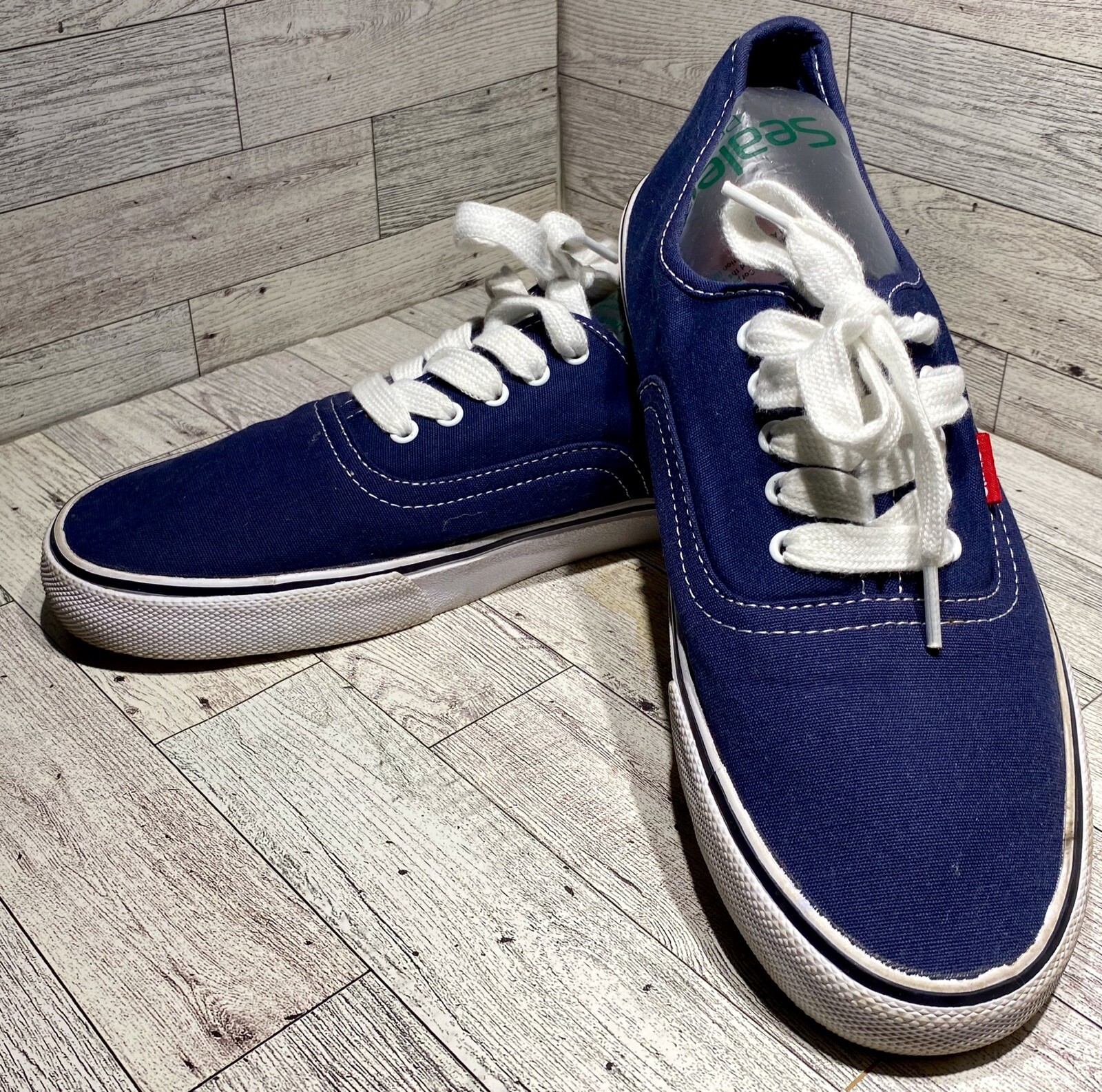 Men's Levis Canvas Sneakers Dark Blue 