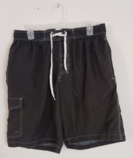 st johns Bay Swim Trunks Board Shorts Mens Black Size Large Lightweight