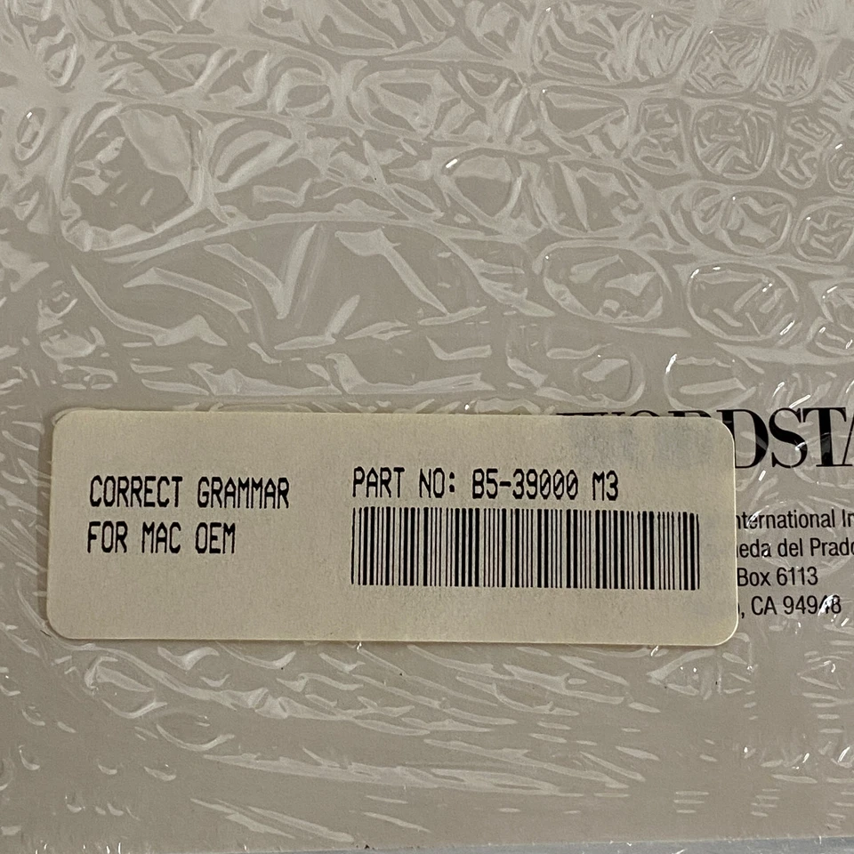 Correct Grammar for Mac OEM - Manual & 3.5 - #B5-39000 - Vintage - New Old Stock - Image 2 of 3