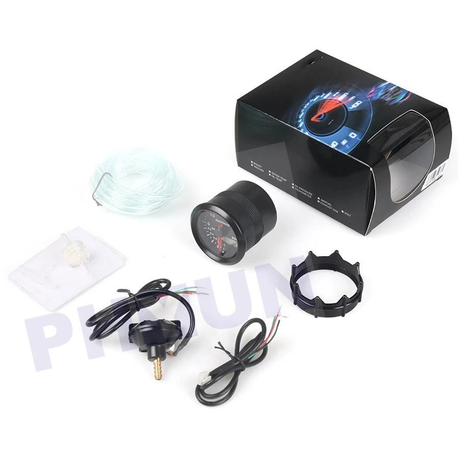 2" 52mm Digital & Pointer 7 Color LED Car Turbo Boost Meter Bar Pressure Gauge - Image 4 of 4