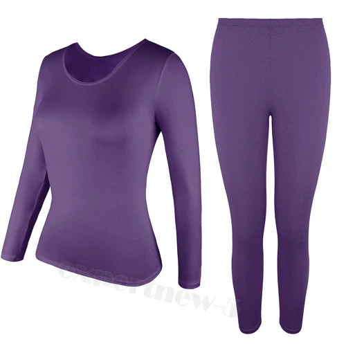 Damen Weiche Thermo Unterwäsche Unterwäsche Set Long Johns Top & Bottom Base Layer - Bild 22 von 24