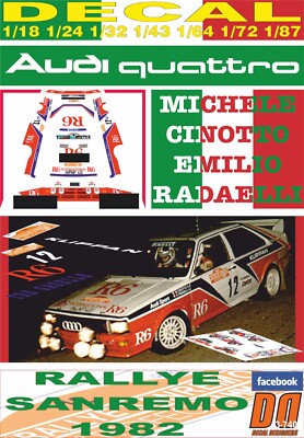 DECAL AUDI QUATTRO M.CINOTTO R. SANREMO 1982 6th (05)