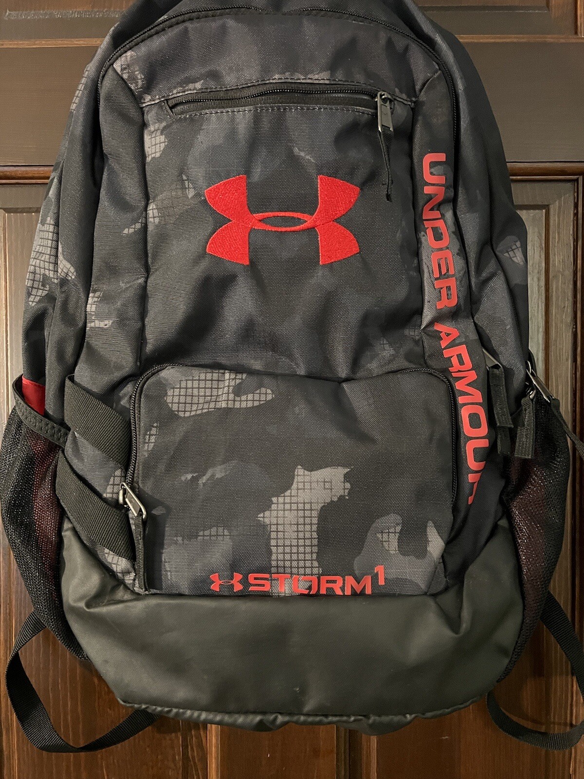 Under Armour Backpack Laptop Padded Bookbag Black and Gray Camo Storm1