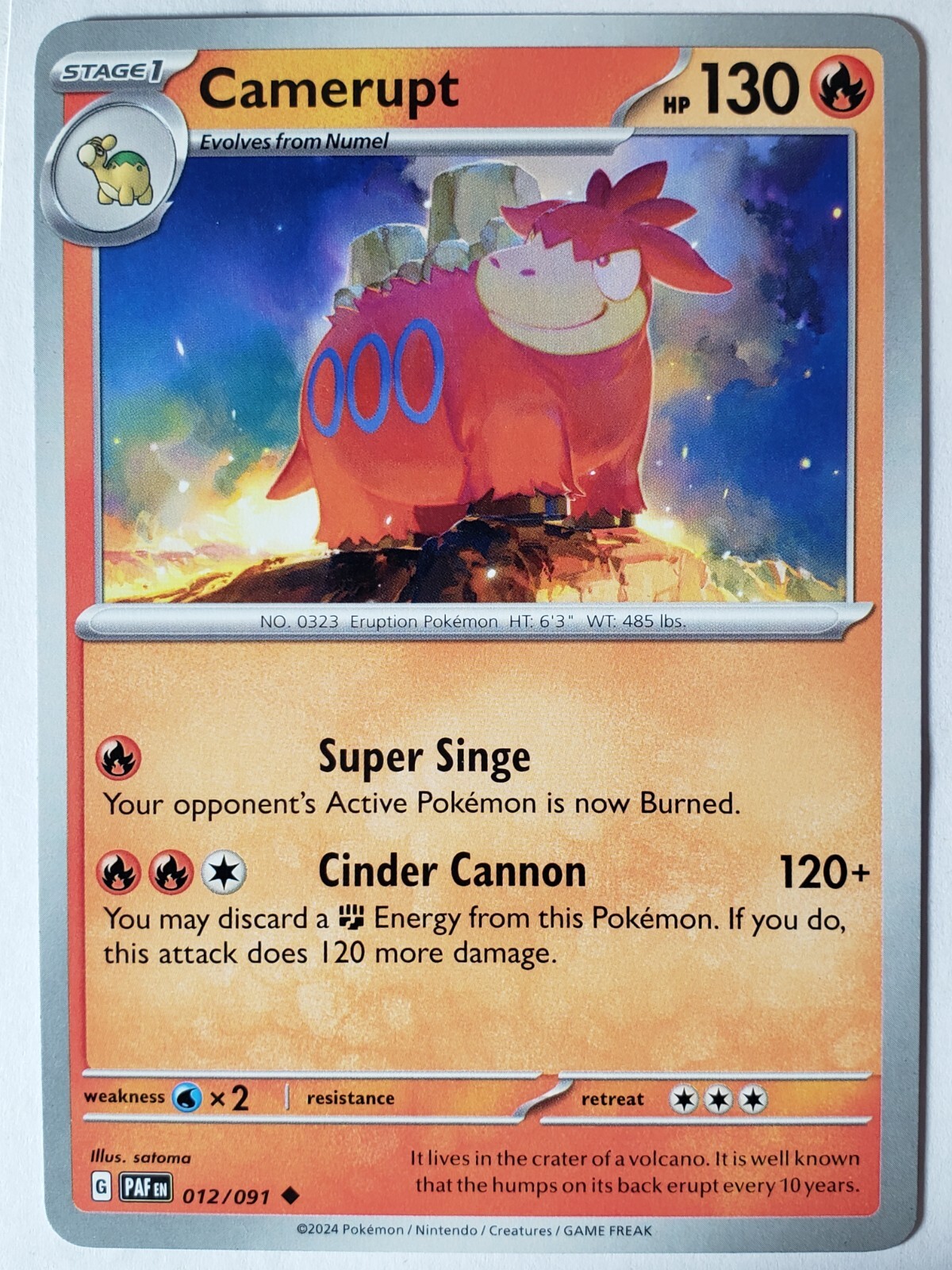 Camerupt 012/091 NM / M - Paldean Fates Pokemon Card $2 Combined Shipping