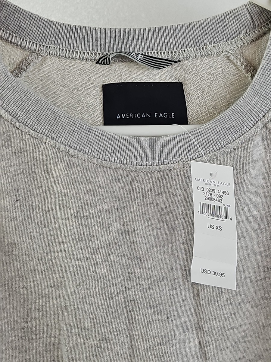 ソフト American Eagle NWT AE Lounge Mens Heather Grey Pullover Crewneck