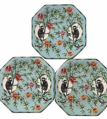 Anthropologie Lou Rota NATURE TABLE PLATES LEMURS 8.5
