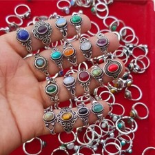 Multi Color Gemstone Silver Plated Handmade Rings For Women Jewelry