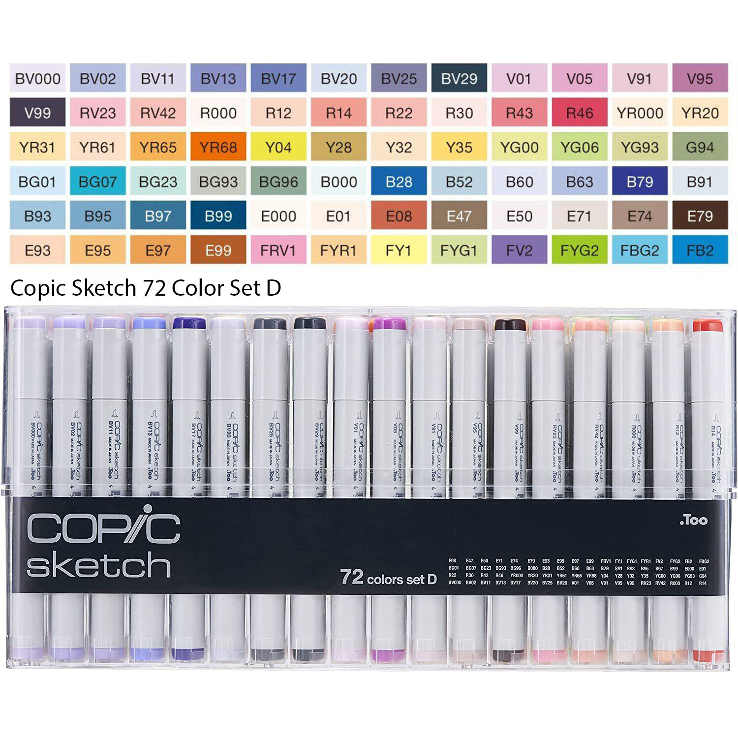 Copic Sketch 72 Color Marker Set A / B / C / D / E